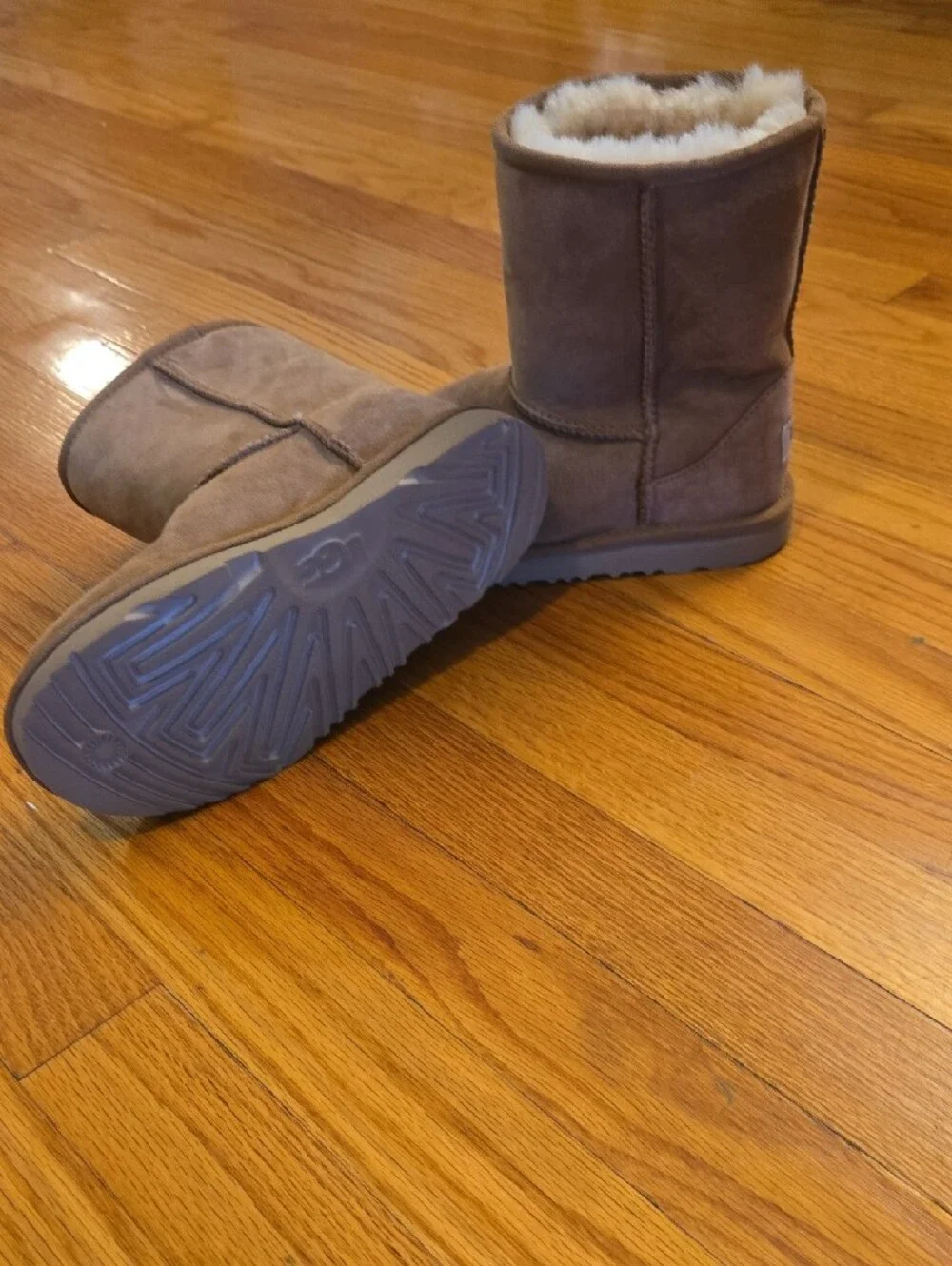 UGG Kids Chestnut Suede Sheepskin Mid-Calf Boots